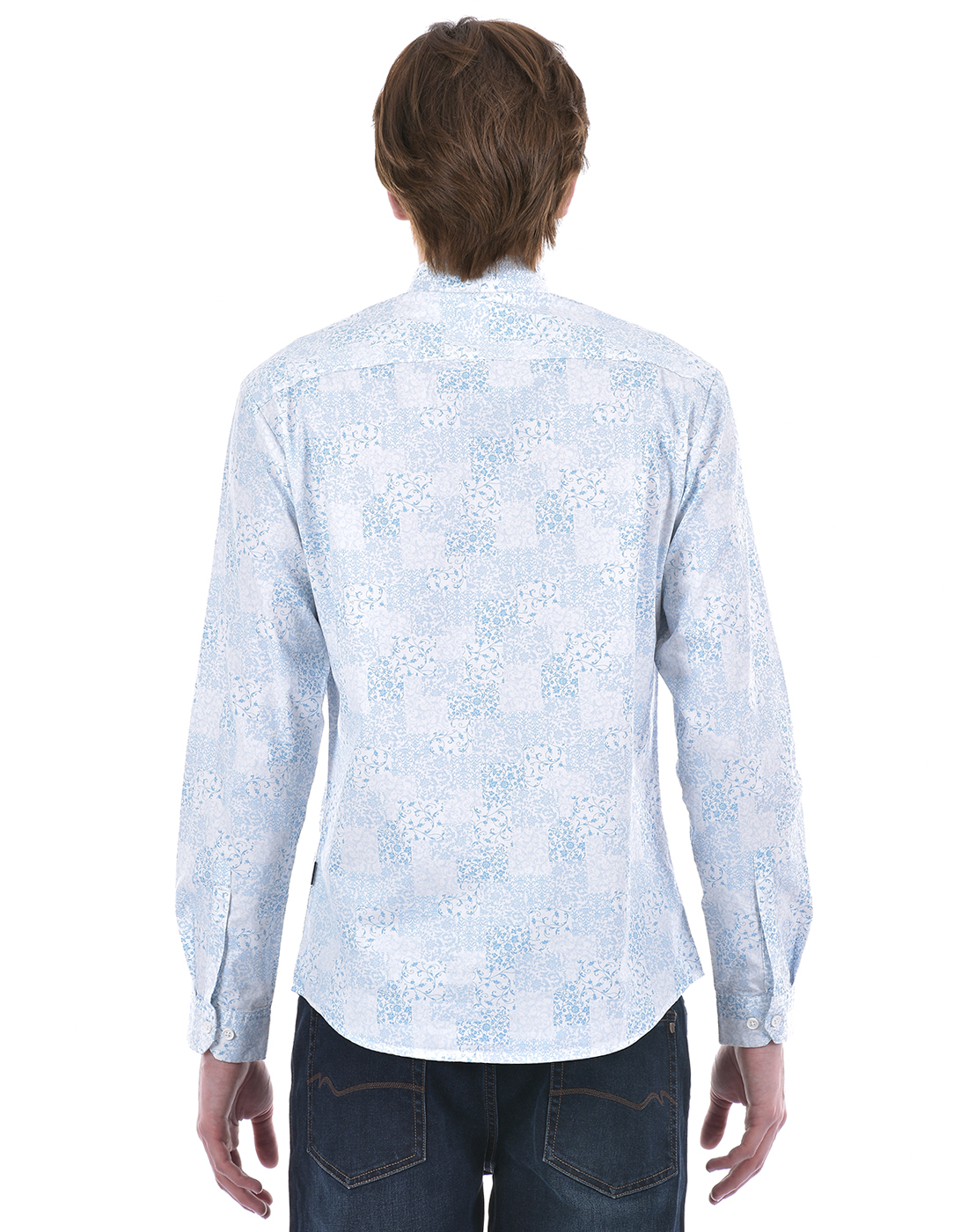 Numero Uno Men Floral Print Blue Shirt